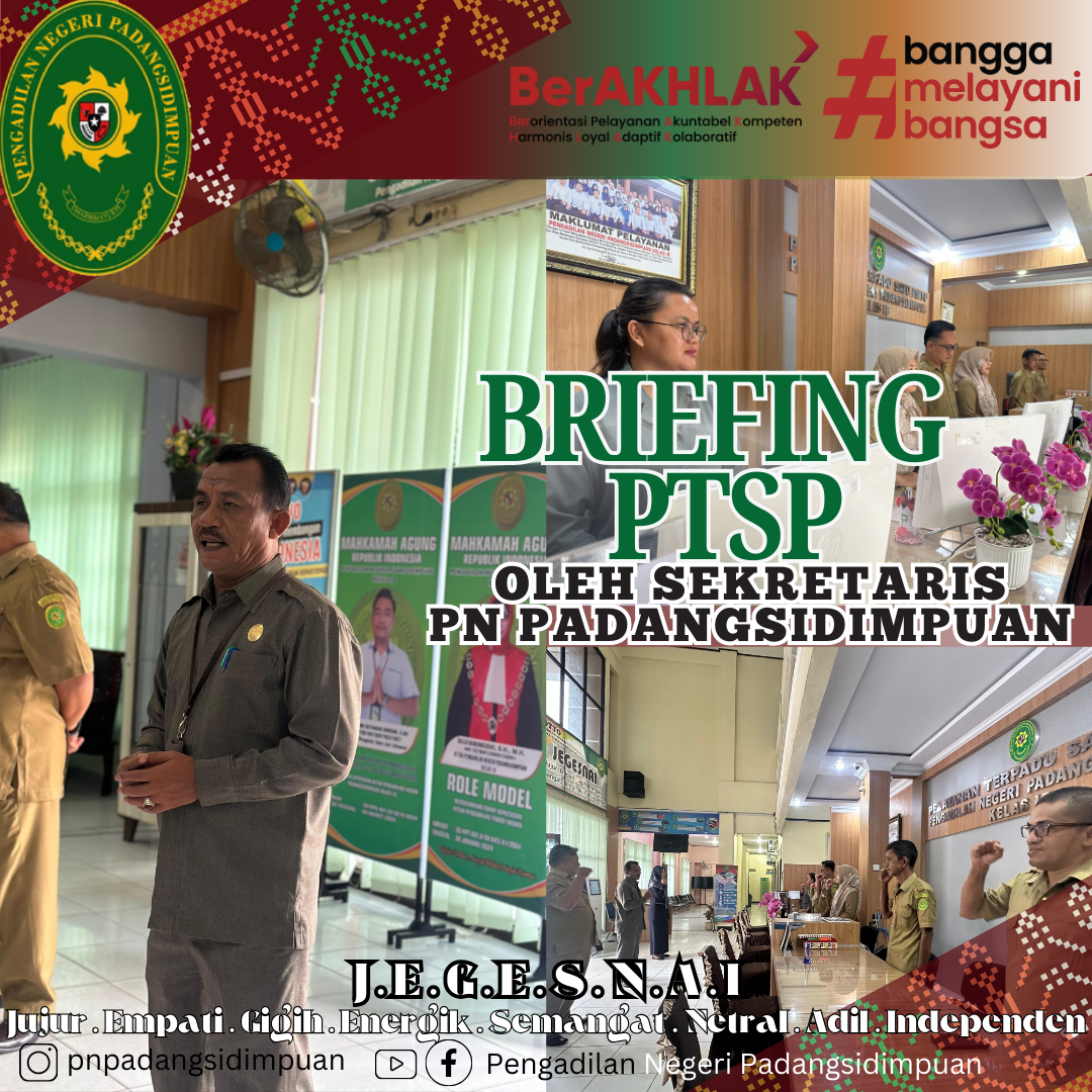 Rabu, 27 Maret 2024 | Briefing PTSP Pengadilan Negeri Padansgidimpuan ...